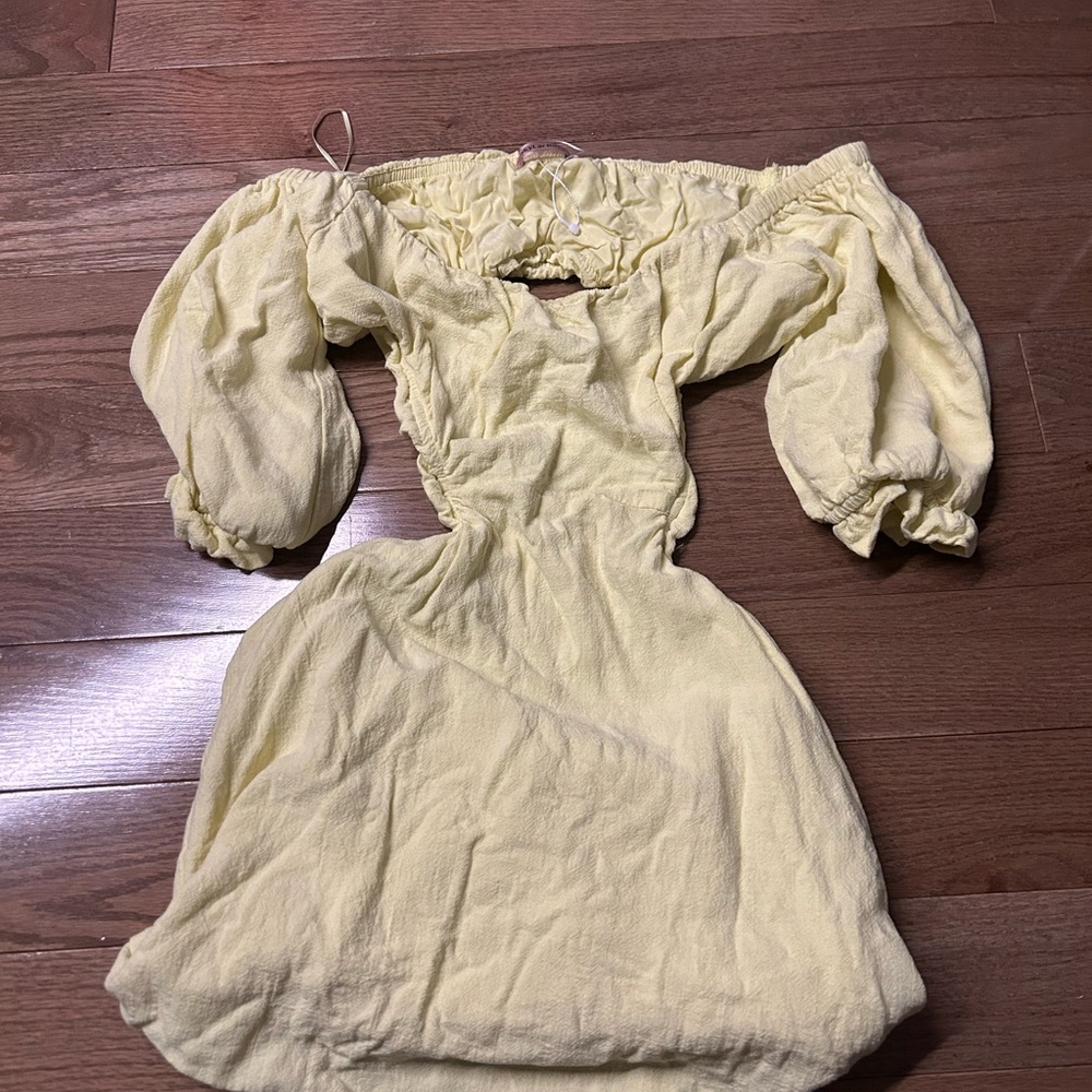 Elegant Yellow Off-Shoulder Dress by SKYLAR ROSE